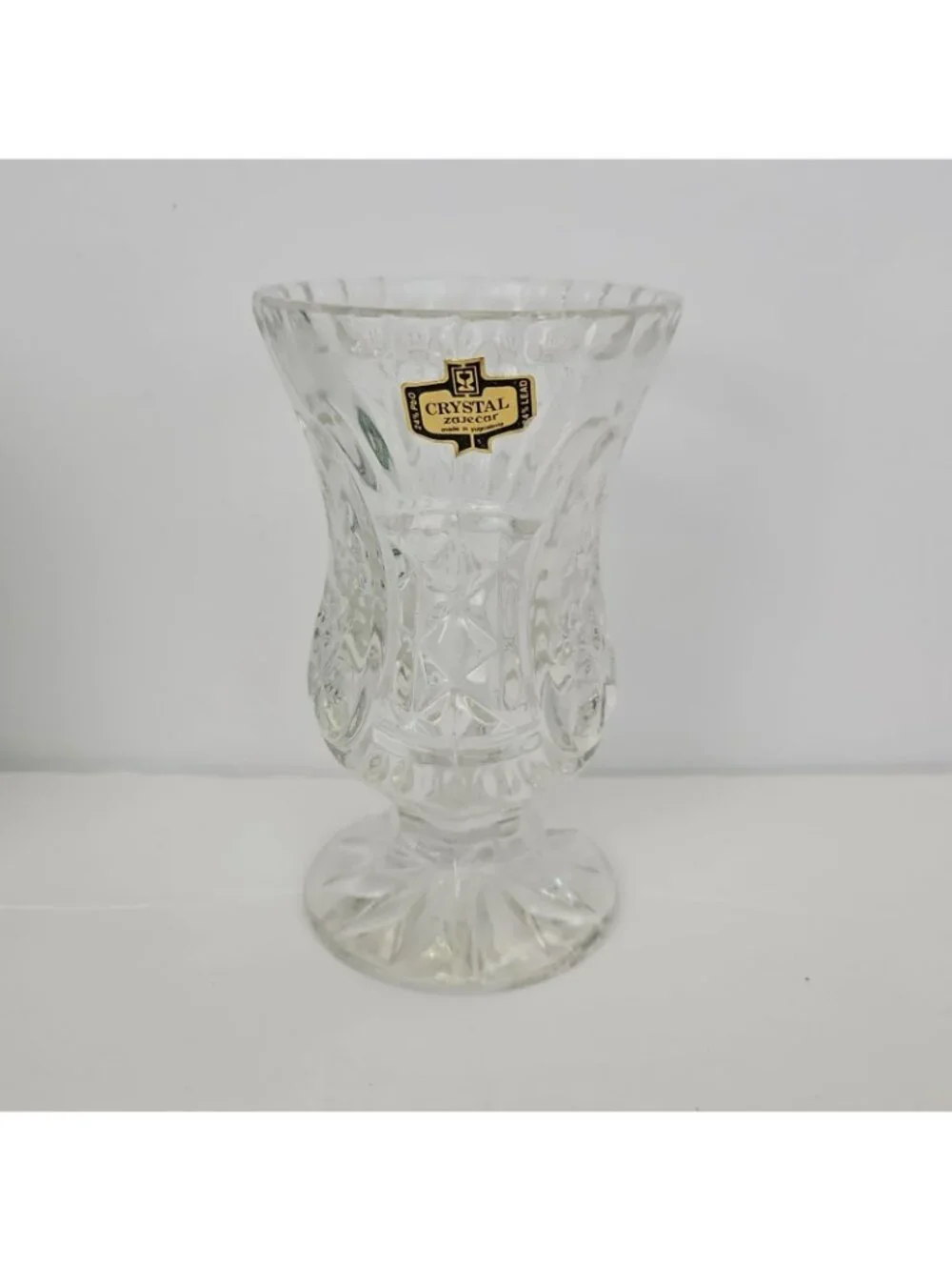 Vintage Forever Zajecar Crystal 24% Lead Bud Vase Style 302122 Yugoslavia NIB